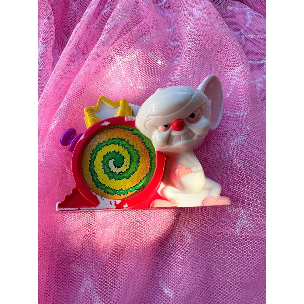 Vintage‎ 1997 Warner Bros Pinky and the Brain The Brain Wind Up Toy Spiral 3.5in